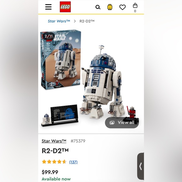 Loose Star Wars: R2-D2 Lego Set - Picture 4 of 4